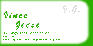 vince gecse business card